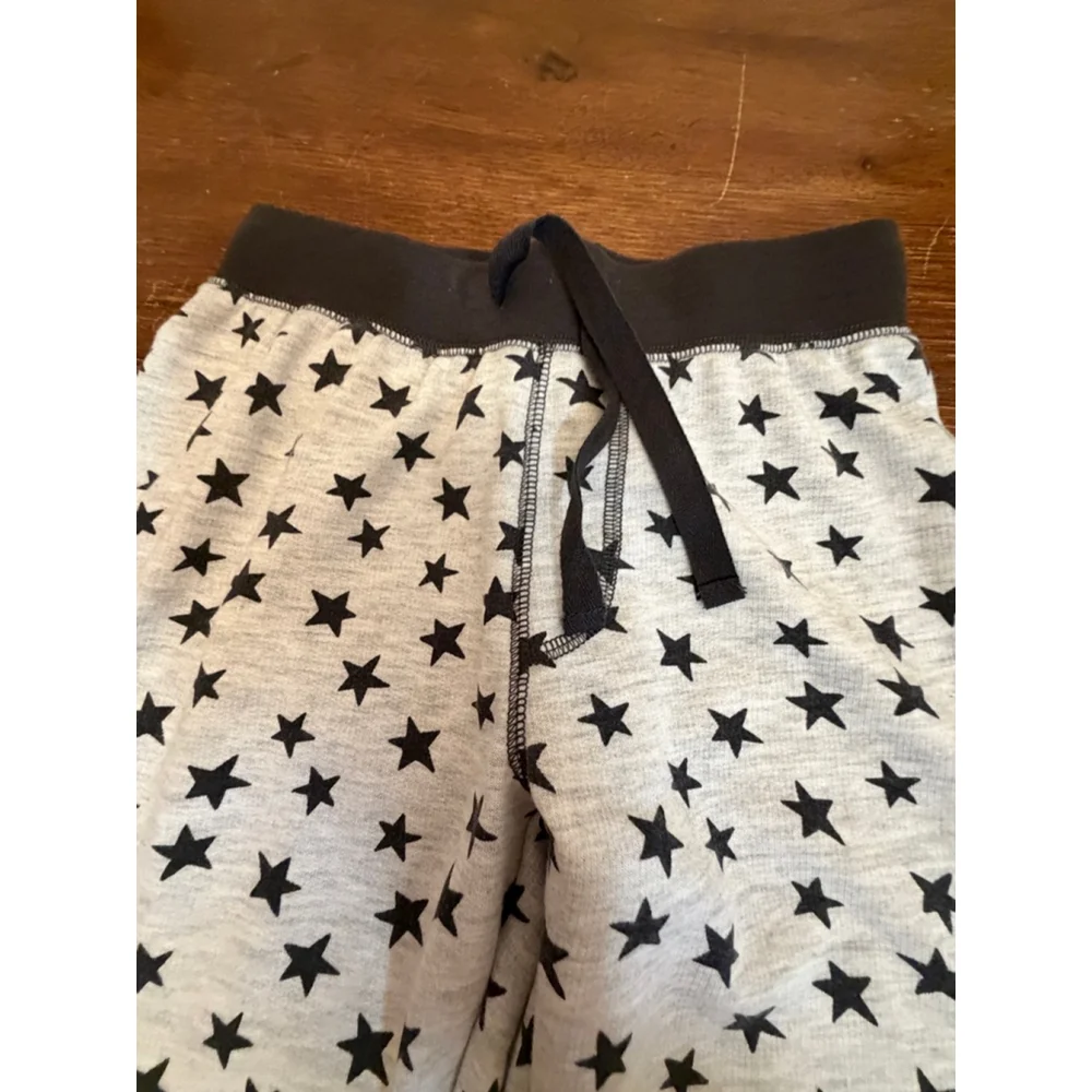 Gymboree Pajama Pants Kids Size 5-6 Star Print Gray Black Sleepwear Bottoms